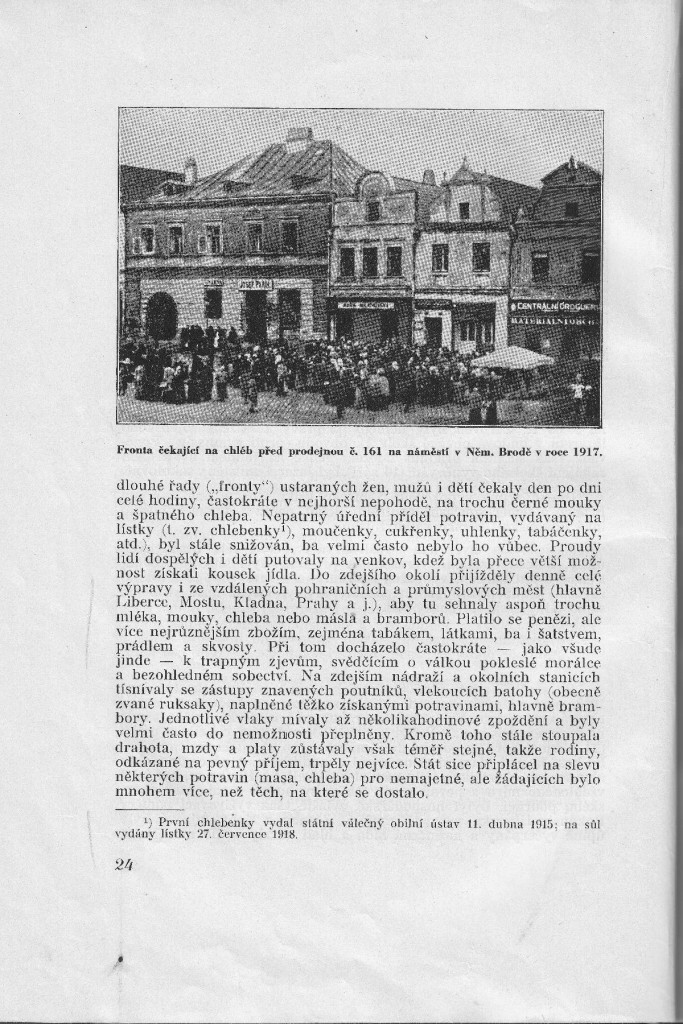 Článek Františka Petra o průběhu Velké války v Německém Brodě (1938) 